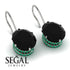 Oval Hidden Halo Black Diamond Earrings - Gemma No. 24 image 2