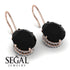 Oval Hidden Halo Black Diamond Earrings - Gemma No. 8 image 2