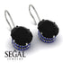 Oval Hidden Halo Black Diamond Earrings - Gemma No. 69 image 3