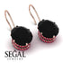Oval Hidden Halo Black Diamond Earrings - Gemma No. 53