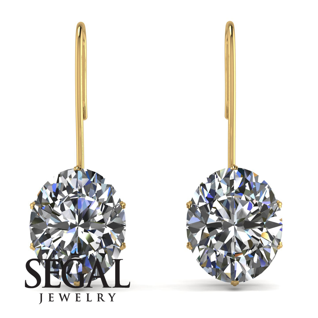 Oval Hidden Halo Diamond Earrings - Gemma No. 1