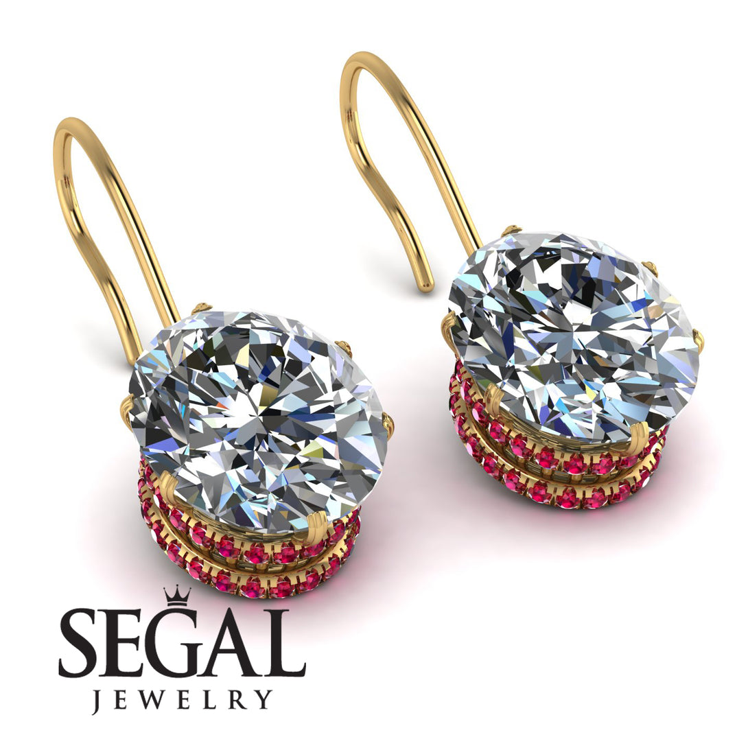 Oval Hidden Halo Diamond Earrings - Gemma No. 46