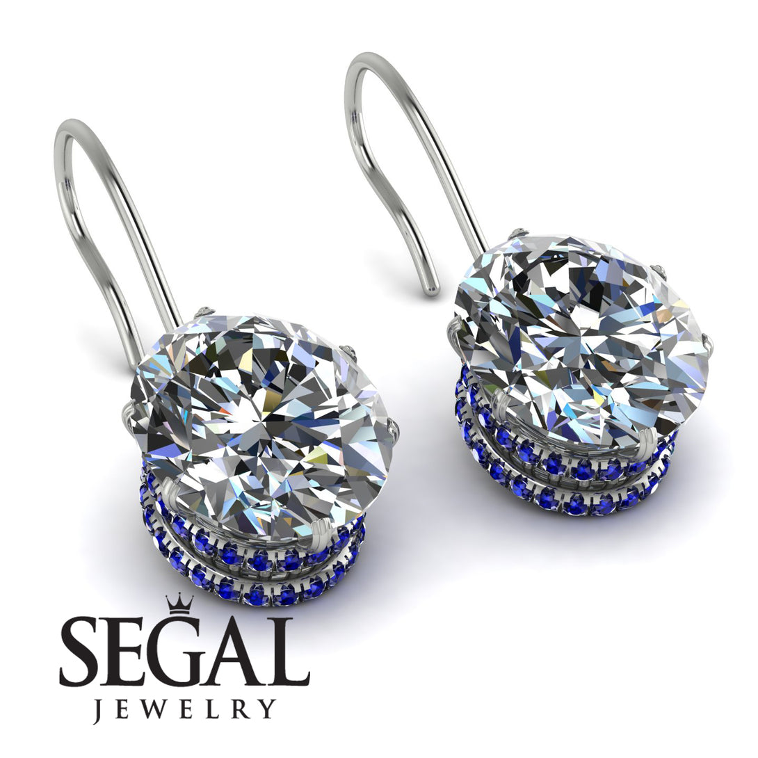 Oval Hidden Halo Diamond Earrings - Gemma No. 63
