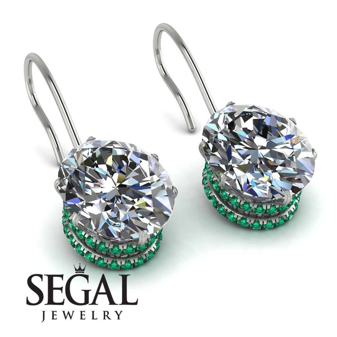 Oval Hidden Halo Diamond Earrings - Gemma No. 18