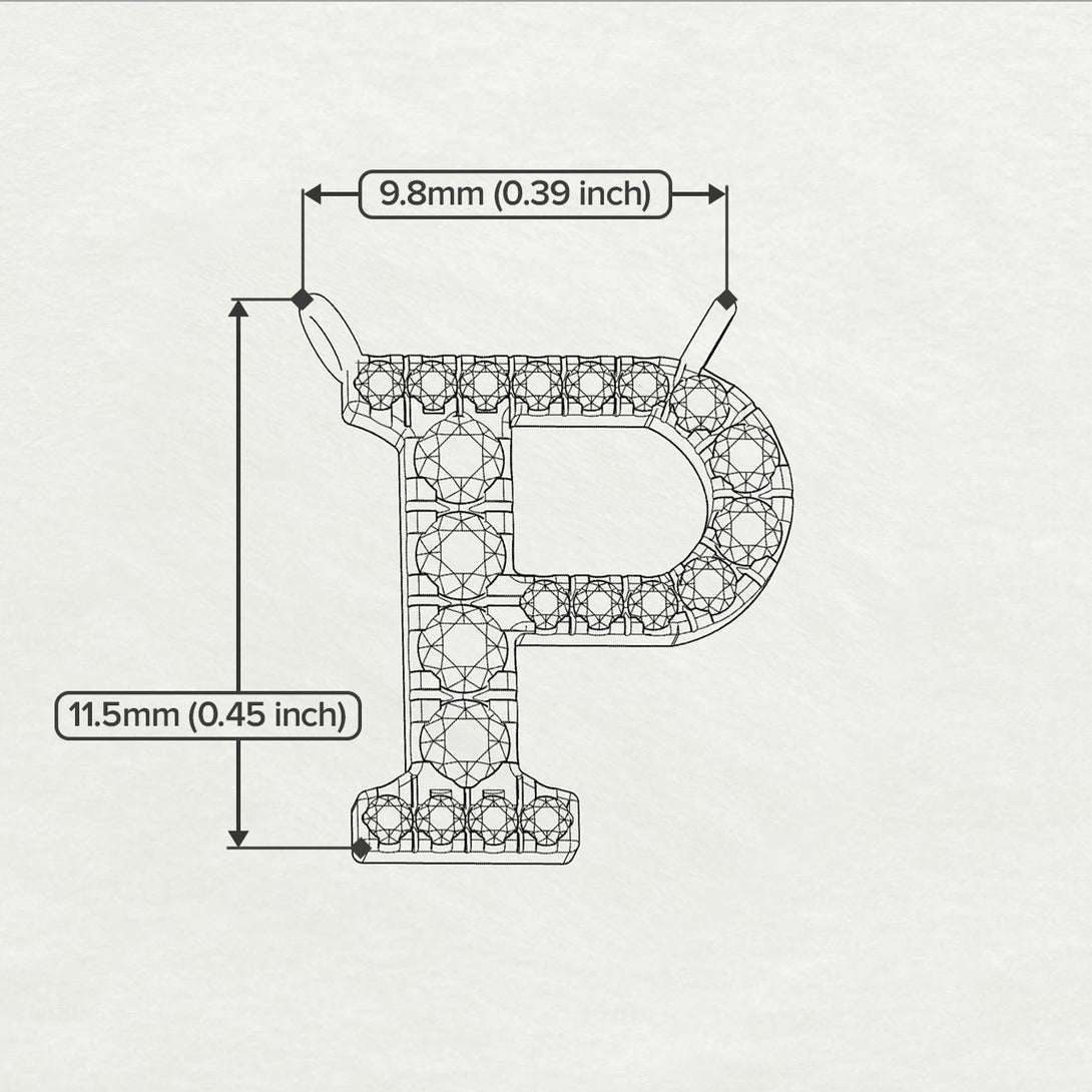 Diamond Gold Initial Necklace - P