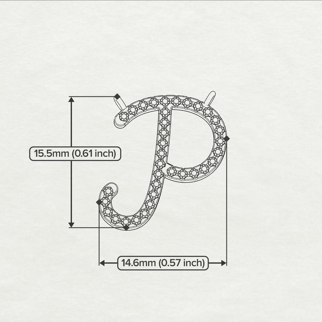 Black Diamond Gold Letter Necklace - P