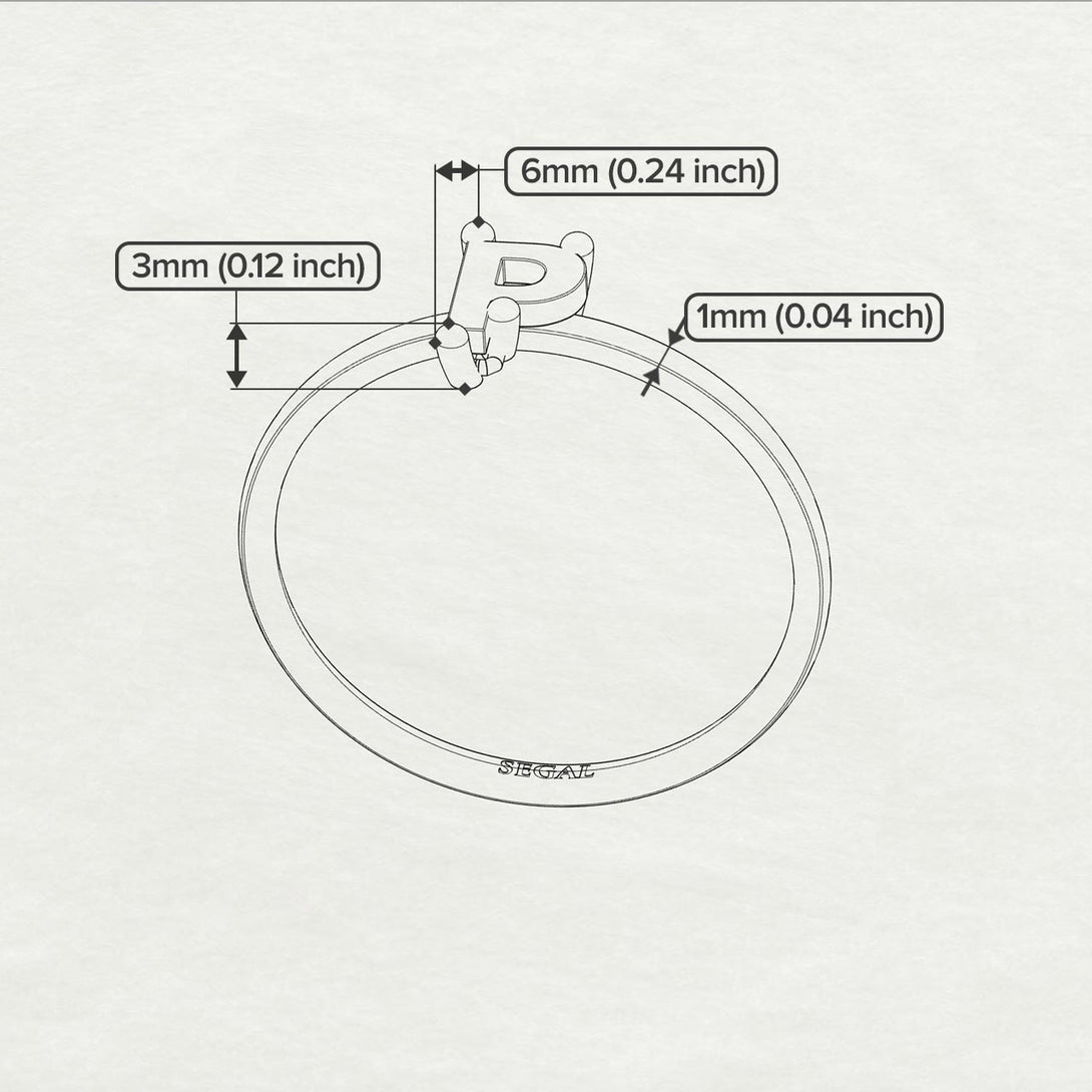 P Letter - Initial Gold Diamond Ring