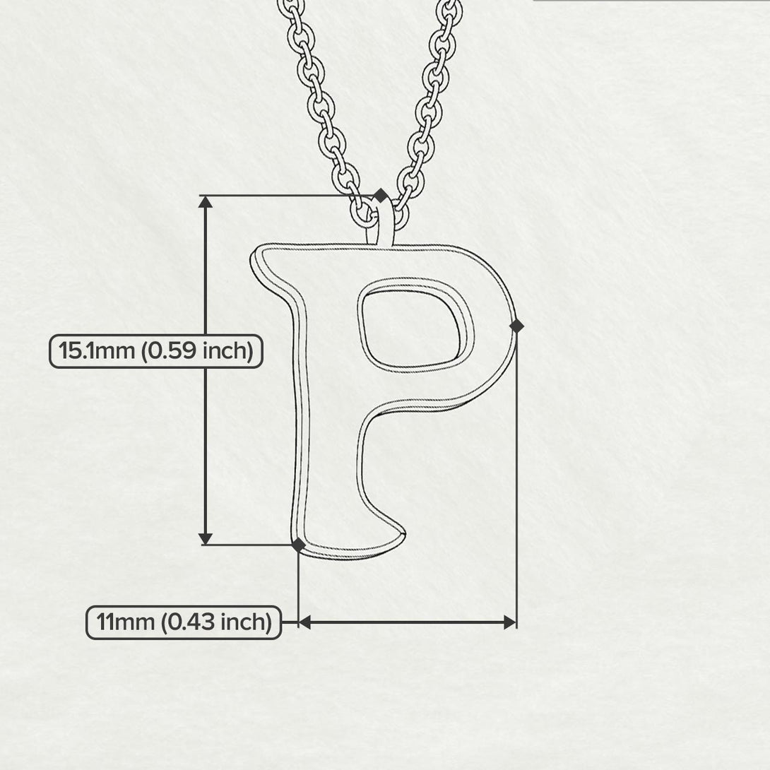 P - Letter Name Necklace Initial Necklace