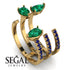 Pear Shape Emerald Glam Open Ring - Quinn No. 64