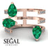 Pear Shape Emerald Glam Open Ring - Quinn No. 5 image 2