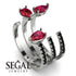 Pear Shape Ruby Glam Open Ring - Quinn No. 42