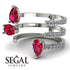 Pear Shape Ruby Glam Open Ring - Quinn No. 12