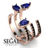 Pear Shape Sapphire Glam Open Ring - Quinn No. 44 image 13