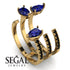 Pear Shape Sapphire Glam Open Ring - Quinn No. 43