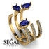 Pear Shape Sapphire Glam Open Ring - Quinn No. 13