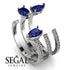 Pear Shape Sapphire Glam Open Ring - Quinn No. 15