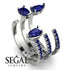Pear Shape Sapphire Glam Open Ring - Quinn No. 75 image 13