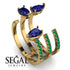 Pear Shape Sapphire Glam Open Ring - Quinn No. 28 image 13