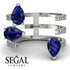 Pear Shape Sapphire Glam Open Ring - Quinn No. 15