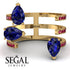 Pear Shape Sapphire Glam Open Ring - Quinn No. 58 image 2
