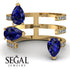Pear Shape Sapphire Glam Open Ring - Quinn No. 13 image 2