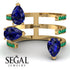 Pear Shape Sapphire Glam Open Ring - Quinn No. 28 image 2