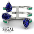 Pear Shape Sapphire Glam Open Ring - Quinn No. 30 image 2