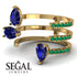 Pear Shape Sapphire Glam Open Ring - Quinn No. 28