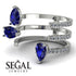 Pear Shape Sapphire Glam Open Ring - Quinn No. 15 image 3