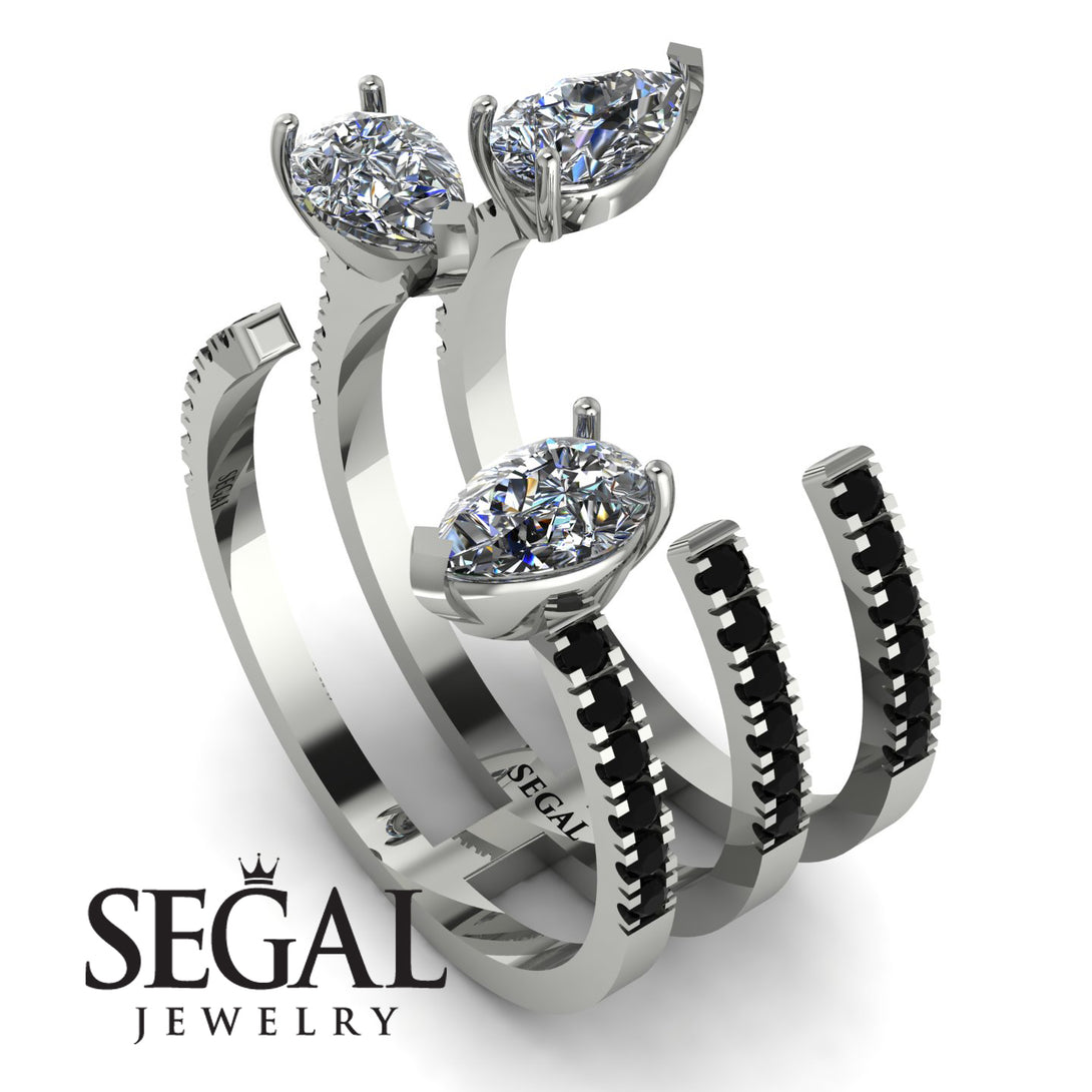 Pear Shape Diamond Glam Open Ring - Quinn No. 33