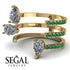 Pear Shape Diamond Glam Open Ring - Quinn No. 16