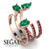 Pear Shape Emerald Glam Open Ring - Quinn No. 50