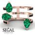 Pear Shape Emerald Glam Open Ring - Quinn No. 35 image 6