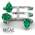 Pear Shape Emerald Glam Open Ring - Quinn No. 21 image 6