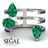 Pear Shape Emerald Glam Open Ring - Quinn No. 66 image 6