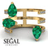 Pear Shape Emerald Glam Open Ring - Quinn No. 4 image 6