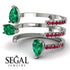 Pear Shape Emerald Glam Open Ring - Quinn No. 51
