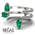 Pear Shape Emerald Glam Open Ring - Quinn No. 6 image 7