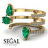 Pear Shape Emerald Glam Open Ring - Quinn No. 4 image 7
