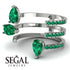 Pear Shape Emerald Glam Open Ring - Quinn No. 21 image 7