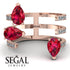 Pear Shape Ruby Glam Open Ring - Quinn No. 11