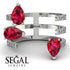 Pear Shape Ruby Glam Open Ring - Quinn No. 12 image 6