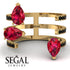 Pear Shape Ruby Glam Open Ring - Quinn No. 40