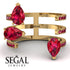 Pear Shape Ruby Glam Open Ring - Quinn No. 55