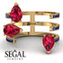 Pear Shape Ruby Glam Open Ring - Quinn No. 70 image 6