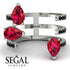 Pear Shape Ruby Glam Open Ring - Quinn No. 42 image 6