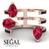 Pear Shape Ruby Glam Open Ring - Quinn No. 41