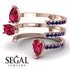 Pear Shape Ruby Glam Open Ring - Quinn No. 71 image 7