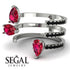 Pear Shape Ruby Glam Open Ring - Quinn No. 42 image 7