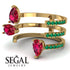 Pear Shape Ruby Glam Open Ring - Quinn No. 25 image 7